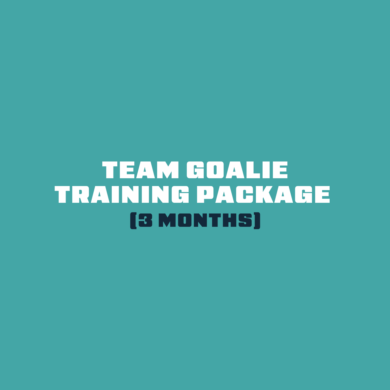 Team Goalie Training Package (3 Months)